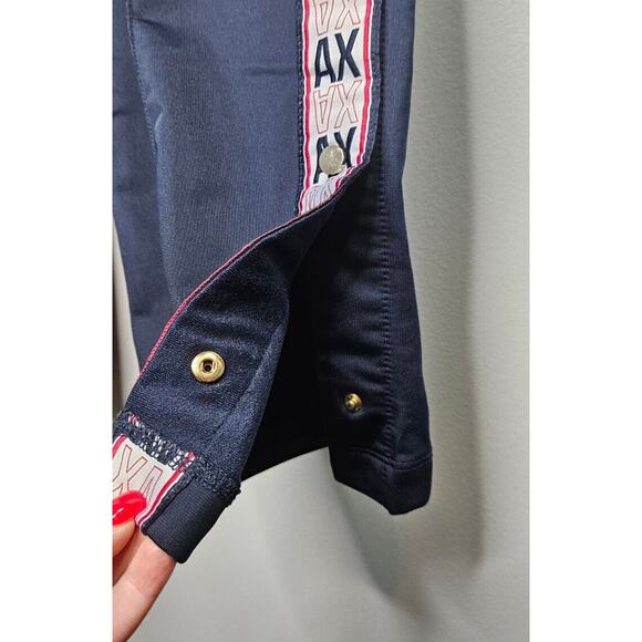 A/X Armani Exchange Womens Track Pants XS Black Red Logo Snap Up Leg Side Stripe - Picture 11 of 16
